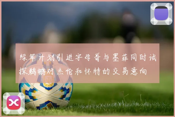 绿军计划引进字母哥与墨菲同时试探鹈鹕对杰伦和怀特的交易意向